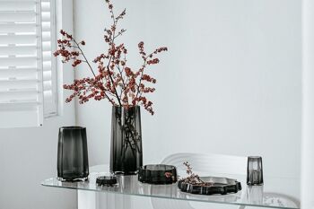 Vase en verre de luxe moderne, design belge élégant, LENOX 30 Gris 8