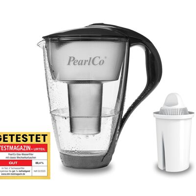 PearlCo Glas-Wasserfilter classic inkl. 1 Filterkartusche (anthrazit)