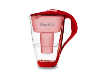 Filtre à eau en verre PearlCo classic avec 1 cartouche filtrante (rouge) 2