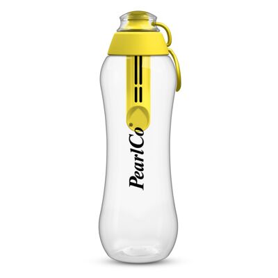 Yellow 0.5 liter drinking bottle with filter