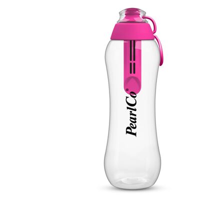 Drinking bottle with filter pink 0.5 liters