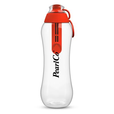 Drinking bottle with filter red 0.5 liters