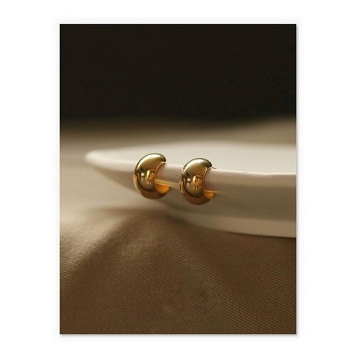 Gold Bean Stud Earrings