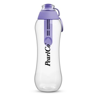 Drinking bottle with filter purple 0.5 liters