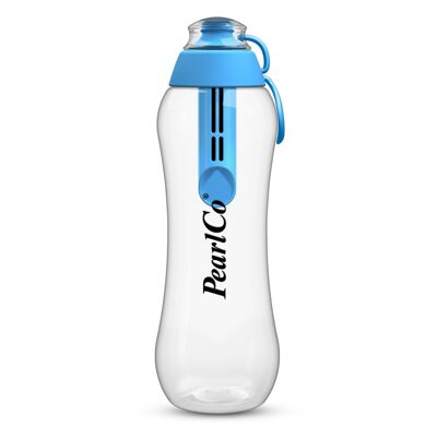Drinking bottle with filter blue 0.5 liters