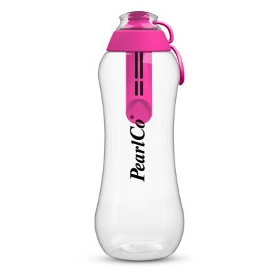 Drinking bottle with filter pink 0.7 liters
