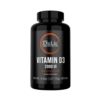 Vitamina D3 2000 UI - Suplemento de 365 Comprimidos