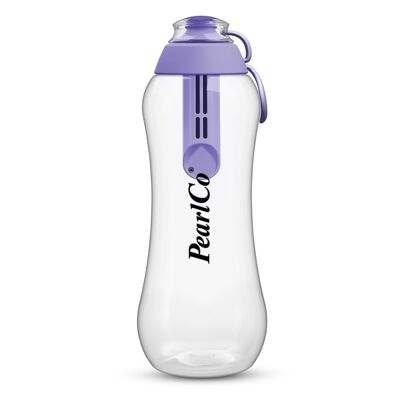 Drinking bottle with filter purple 0.7 liters