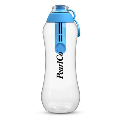 Drinking bottle with filter blue 0.7 liters