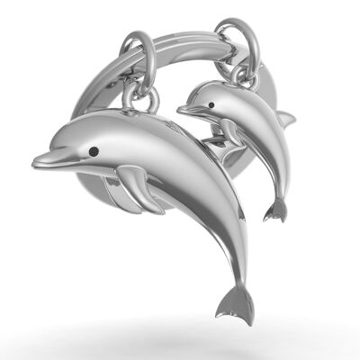 Dolphin & baby key ring - METALMORPHOSE