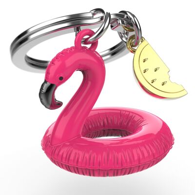 Schlüsselanhänger mit Flamingo-Boje - METALMORPHOSE