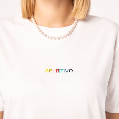 Aperitivo | T-shirt ricamata da donna in cotone biologico