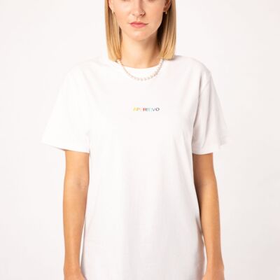 Aperitivo | T-shirt da donna oversize in cotone organico ricamata