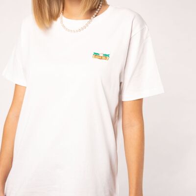 Beach Bar | Embroidered women's oversized organic cotton t-shirt