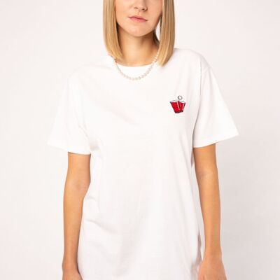 Beerpong | Besticktes Frauen Oversized Bio Baumwoll T-Shirt