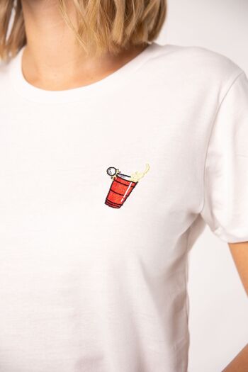 Bière Pong Edge Hit | T-shirt coton bio femme brodé 1