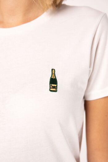 champagne | T-shirt coton bio femme brodé 2