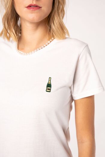 champagne | T-shirt coton bio femme brodé 3