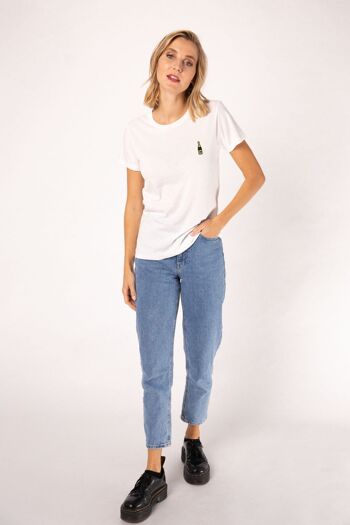 champagne | T-shirt coton bio femme brodé 5