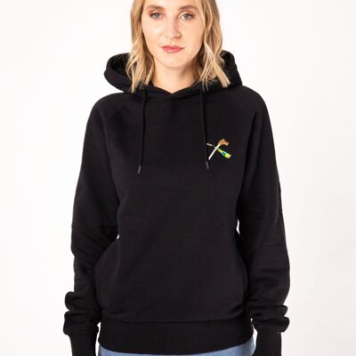 champagne saber | Embroidered organic cotton women's hoodie