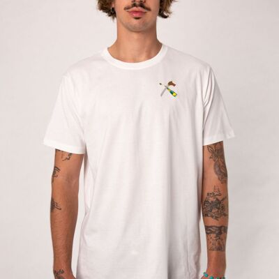 champagne saber | Embroidered men's organic cotton t-shirt