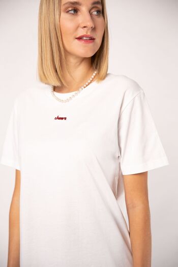 Santé | T-shirt femme oversize en coton bio brodé 1