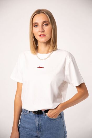 Santé | T-shirt femme oversize en coton bio brodé 4