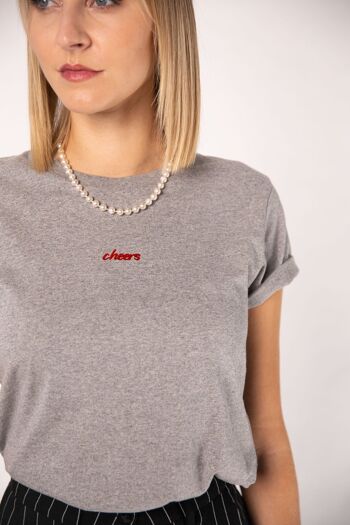 Santé | T-shirt femme oversize en coton bio brodé 7