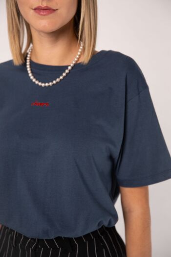 Santé | T-shirt femme oversize en coton bio brodé 10