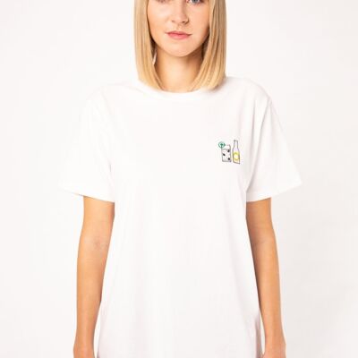 gin and tonic | Embroidered women's oversized organic cotton t-shirt