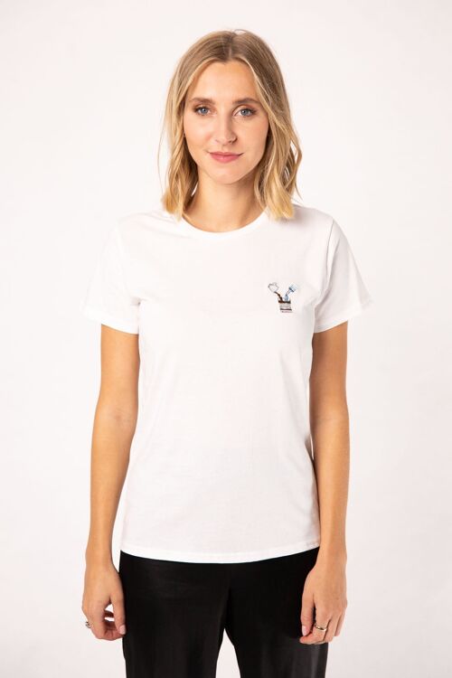 Liquid Coffee | Besticktes Frauen Bio Baumwoll T-Shirt
