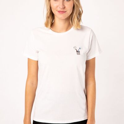 Café Líquido | Camiseta de mujer de algodón orgánico bordada