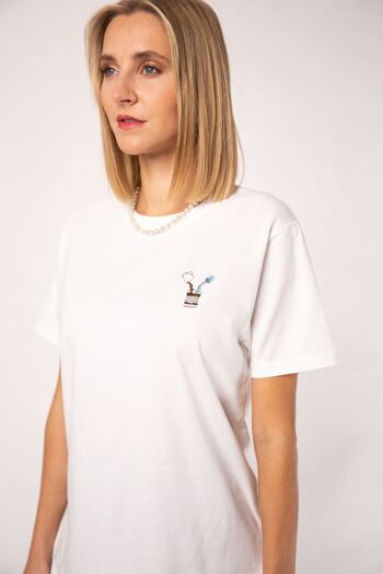 Café Liquide | T-shirt femme oversize en coton bio brodé 4