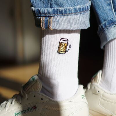 beer mug | Embroidered organic cotton socks