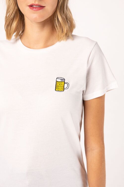 Maßkrug | Besticktes Frauen Bio Baumwoll T-Shirt