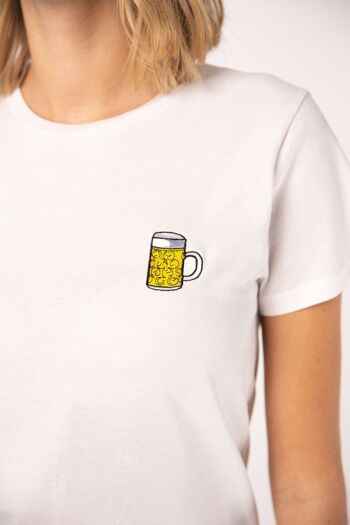 chope de bière | T-shirt coton bio femme brodé 2