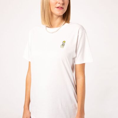 Chupito de Tequila | Camiseta de mujer oversize de algodón orgánico bordada