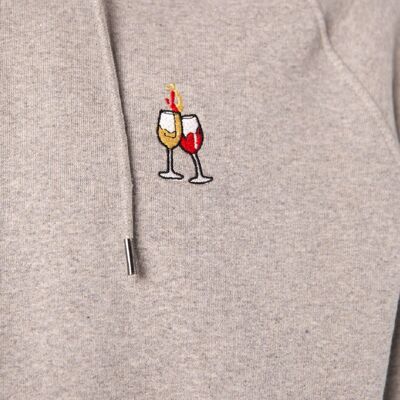 wine duet | Embroidered organic cotton women's hoodie