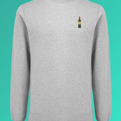 wine bottle | Embroidered organic cotton women's sweater