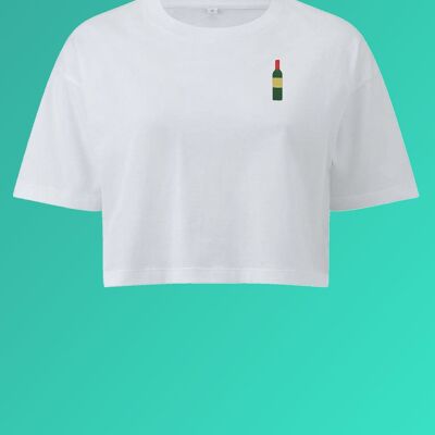 wine bottle | Embroidered organic cotton crop top