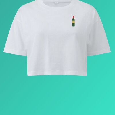 botella de vino | Crop top de algodón orgánico bordado