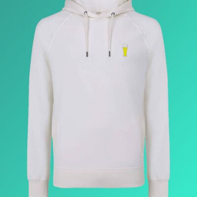 Weißbier | Bestickter Bio-Baumwoll Männer Hoodie