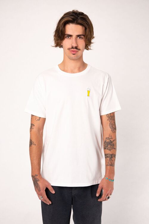 Weißbier | Besticktes Männer Bio Baumwoll T-Shirt