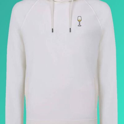white wine | Embroidered organic cotton women's hoodie