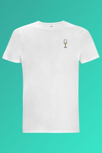 vin blanc | T-shirt coton bio homme brodé 1