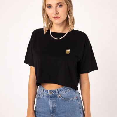 Whiskey Sour | Embroidered organic cotton crop top