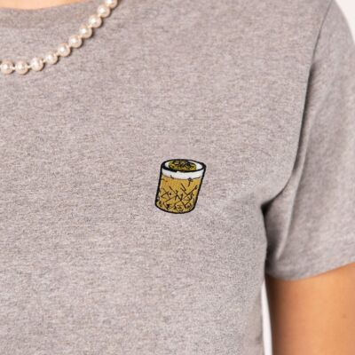 whisky agrio | Camiseta de mujer de algodón orgánico bordada