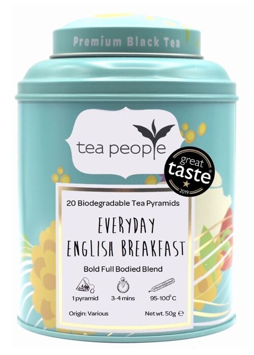 Everyday English Breakfast Tea - 20 Pyramid Tin Caddy