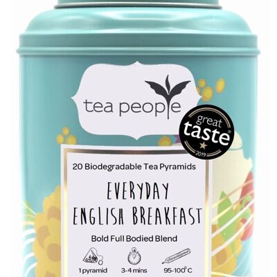 Tè per la colazione inglese di tutti i giorni - 20 Pyramid Tin Caddy