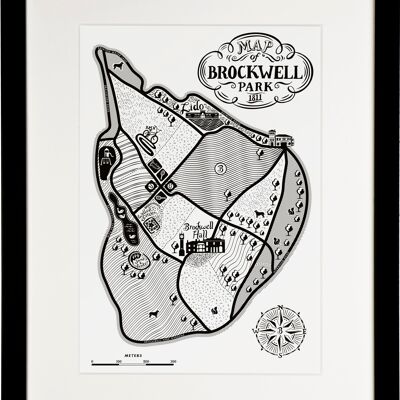 Brockwell Park Map Print